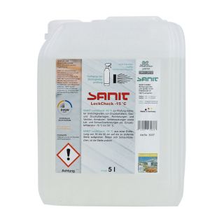 Sanit LeckCheck -15°C 5 Liter Nachfüllkanister - Hervorragendes Dichtigkeitsprüfmittel für Druckgas-, Heizgas- und Druckluftanlagen