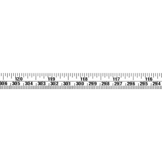 Skalenbandmaß mm+inches - 300cm - 120inches - 13mm - rl - weiß