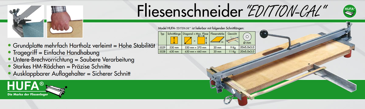 HUFA Fliesenschneider Sondermodell 630mm (C-al) 